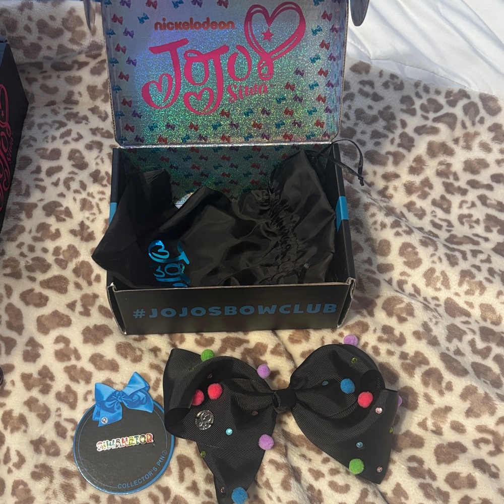 JoJo Siwa Black Bow with Vibrant Dots